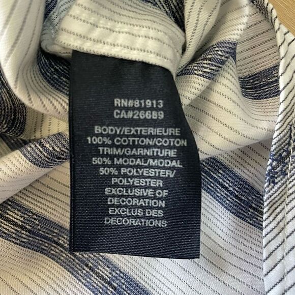 Robert Graham Mens Large Blue White Multi Stripe Long Sleeve Shirt Cotton EUC - Picture 5 of 6
